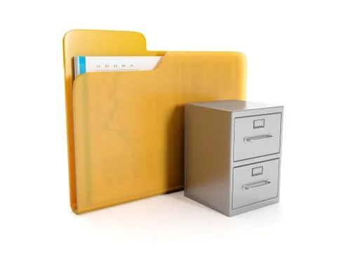3d illustration: a folder for files and data archive Stock Illustration