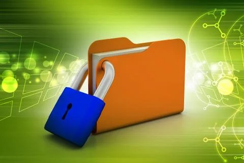 3d illustration of Folder locked 스톡 일러스트