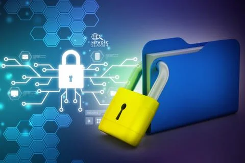 3d illustration of Folder locked Illustrazione stock