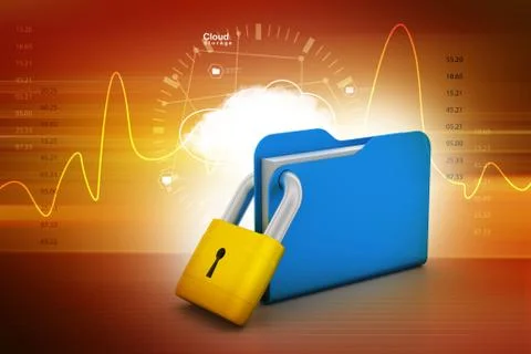 3d illustration of Folder locked 스톡 일러스트