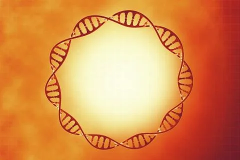3d illustration of a frame of the cell dna in beautiful background Stock Illustration