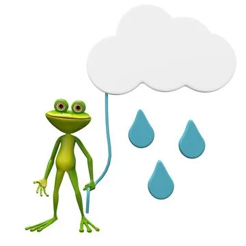 3D Illustration Frog and Cloud Stock Illustration
