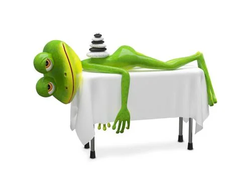 3D Illustration Frog on SPA Procedure Stock Illustration