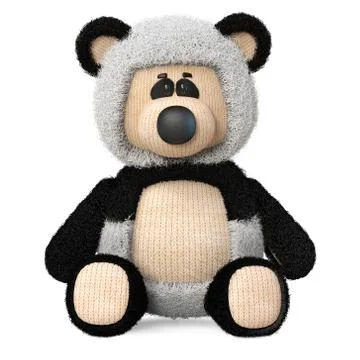 3d illustration funny bear panda Stock Illustration