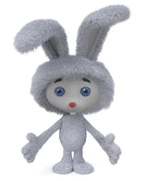 3d illustration funny Easter Bunny Stock Illustration