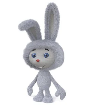 3d illustration funny Easter Bunny Stock Photos