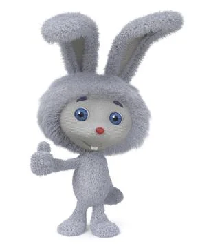 3d illustration funny Easter Bunny Stock Photos
