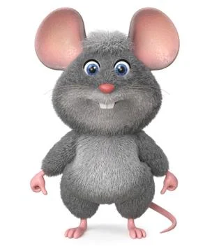 3d illustration funny mouse Illustrazione stock