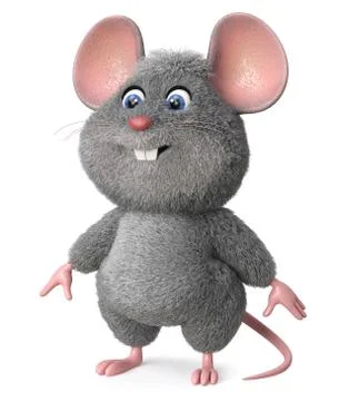 3d illustration funny mouse Stock Illustration