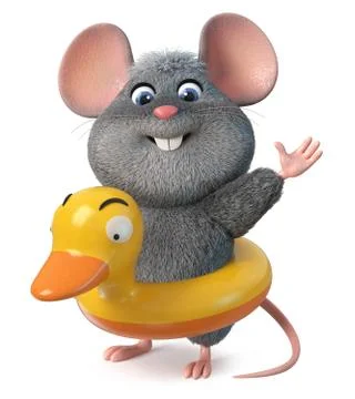 3d illustration funny mouse Stock Illustration