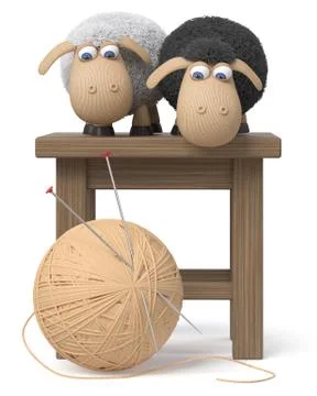 3d illustration funny sheep Stock Illustration