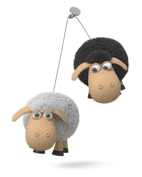 3d illustration funny sheep Stock Illustration