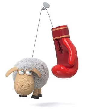 3d illustration funny sheep Stock Illustration