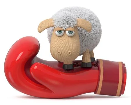 3d illustration funny sheep Stock Illustration