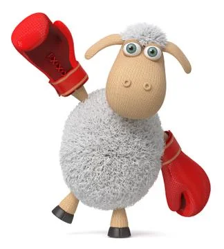3d illustration funny sheep Stock Illustration
