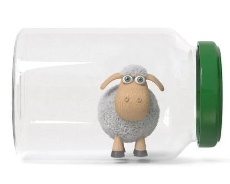 3d illustration funny sheep Stock Illustration