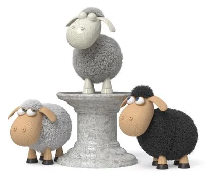 3d illustration funny sheep Stock Illustration