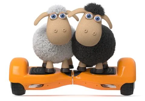 3d illustration funny sheeps Stock Illustration