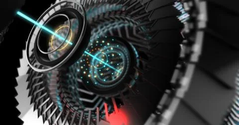 3D Illustration of Future technology, security concept background. Illustrazione stock