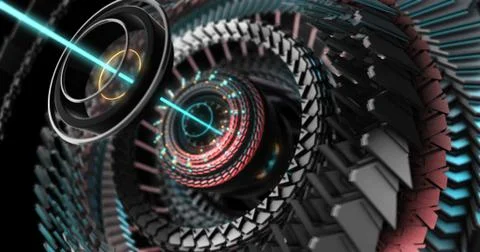 3D Illustration of Future technology, security concept background. Stock Illustration