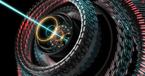 3D Illustration of Future technology, security concept background. Stock Illustration