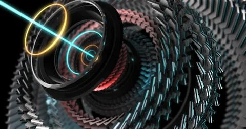 3D Illustration of Future technology, security concept background. Stock Illustration