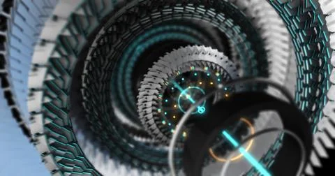 3D Illustration of Future technology, security concept background. Stock Illustration