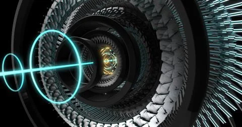 3D Illustration of Future technology, security concept background. Stock Illustration