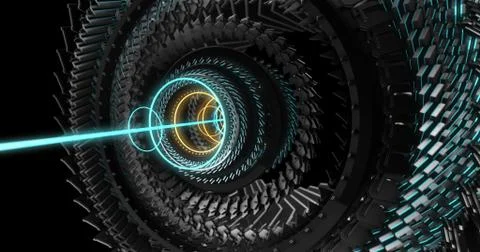 3D Illustration of Future technology, security concept background. Stock Illustration