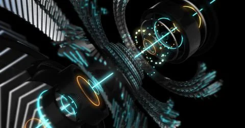 3D Illustration of Future technology, security concept background. Illustrazione stock