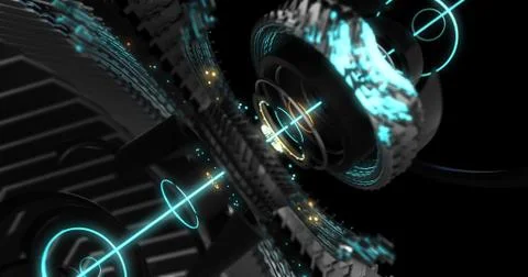 3D Illustration of Future technology, security concept background. Stock Illustration