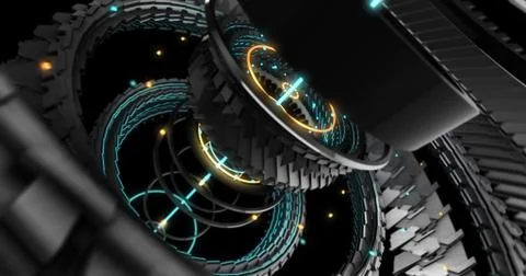 3D Illustration of Future technology, security concept background. Stock Illustration