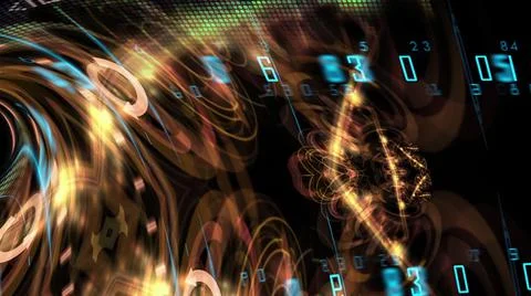 3d illustration - Futuristic technological interface - HUD Stock Illustration