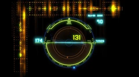 3d illustration - Futuristic technological interface - HUD Stock Illustration