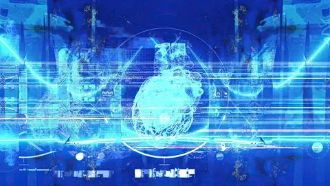 3d illustration - Futuristic technology interface Stock Illustration