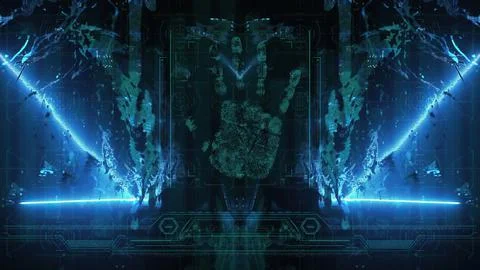 3d illustration - Futuristic technology interface Stock Illustration