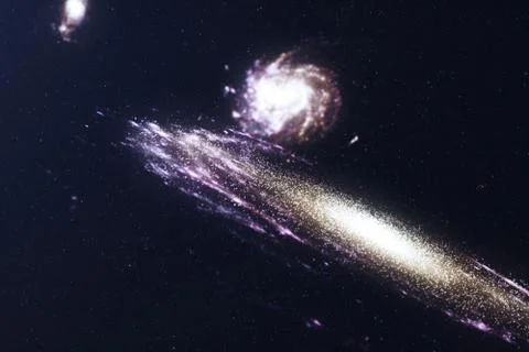 3D illustration galaxy in deep space. Spiral galaxy consisting of star dust 스톡 일러스트