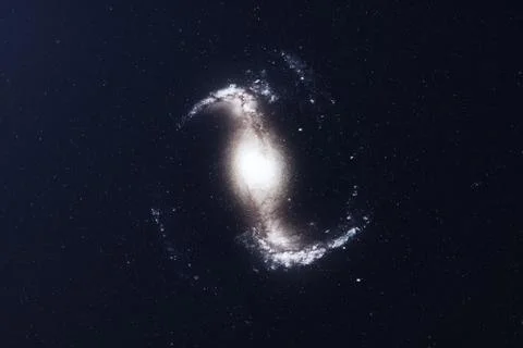 3D illustration galaxy in deep space. Spiral galaxy consisting of star dust 스톡 일러스트