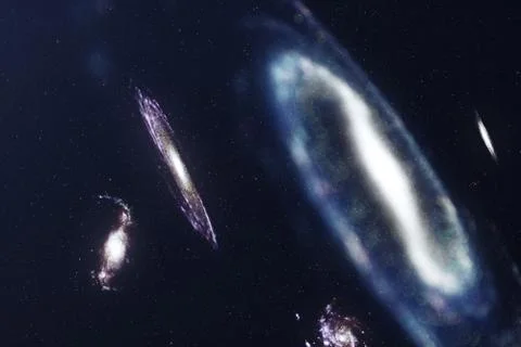 3D illustration galaxy in deep space. Spiral galaxy consisting of star dust 스톡 일러스트