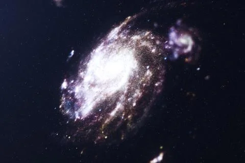 3D illustration galaxy in deep space. Spiral galaxy consisting of star dust 스톡 일러스트