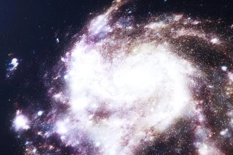 3D illustration galaxy in deep space. Spiral galaxy consisting of star dust 스톡 일러스트