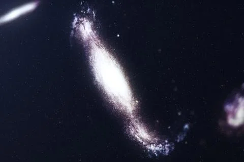 3D illustration galaxy in deep space. Spiral galaxy consisting of star dust 스톡 일러스트