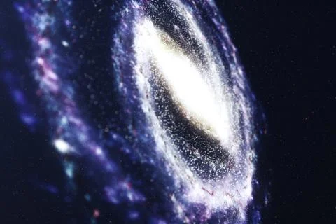 3D illustration galaxy in deep space. Spiral galaxy consisting of star dust 스톡 일러스트