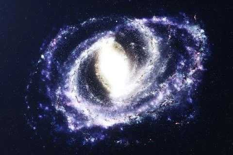 3D illustration galaxy in deep space. Spiral galaxy consisting of star dust 스톡 일러스트