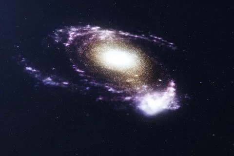 3D illustration galaxy in deep space. Spiral galaxy consisting of star dust 스톡 일러스트