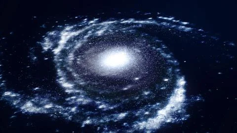 3D illustration galaxy in deep space. Spiral galaxy consisting of star dust 스톡 일러스트