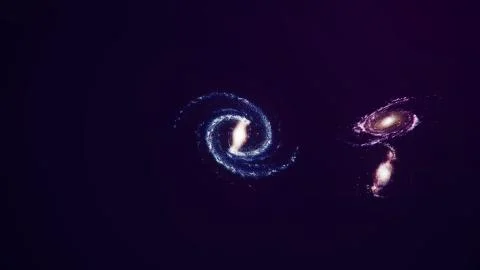 3D illustration galaxy in deep space. Spiral galaxy consisting of star dust 스톡 일러스트