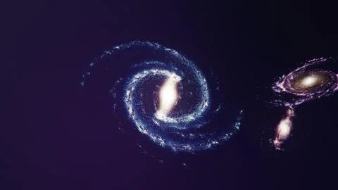 3D illustration galaxy in deep space. Spiral galaxy consisting of star dust 스톡 일러스트