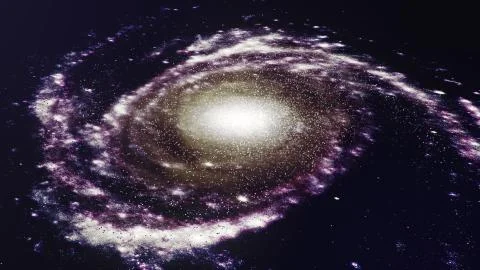 3D illustration galaxy in deep space. Spiral galaxy consisting of star dust 스톡 일러스트