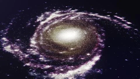 3D illustration galaxy in deep space. Spiral galaxy consisting of star dust 스톡 일러스트